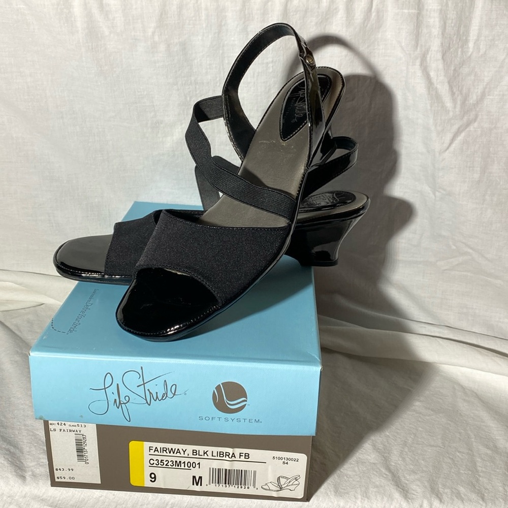 Life Stride Black Libra FB Size 9m heels NIB Never worn